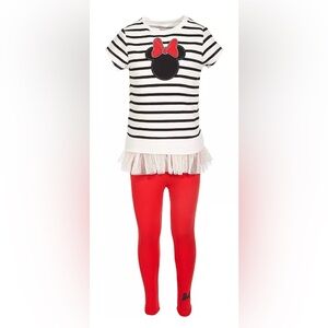 NEW DISNEY
Little Girls 2-Pc. Minnie Mouse Silhouette Top & Leggings Set Size 6